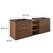 Modway Render Wall-Mount Bathroom Vanity in Walnut/Black