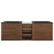 Modway Render Wall-Mount Bathroom Vanity in Walnut/Black