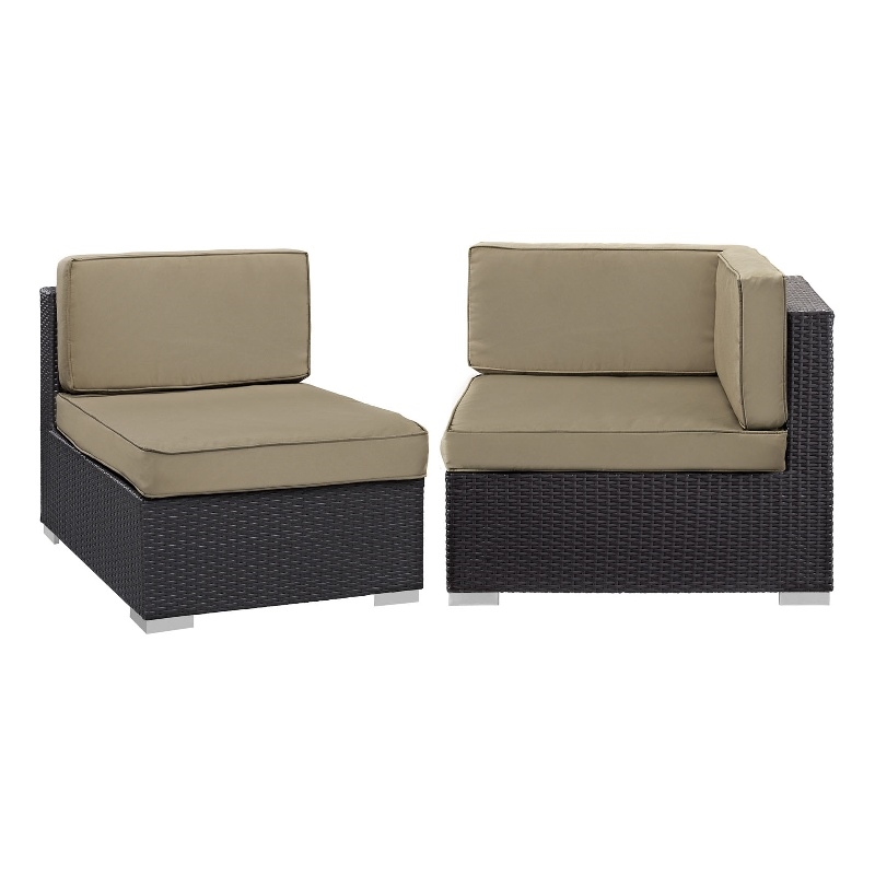Gather Sectional Set in Espresso Mocha