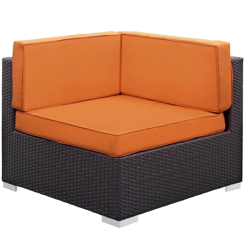 Gather Sectional Set in Espresso Orange