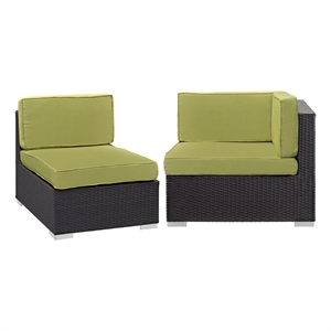gather sectional set in espresso peridot