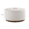 Modway Tilden Ottoman in Cloud White and Walnut