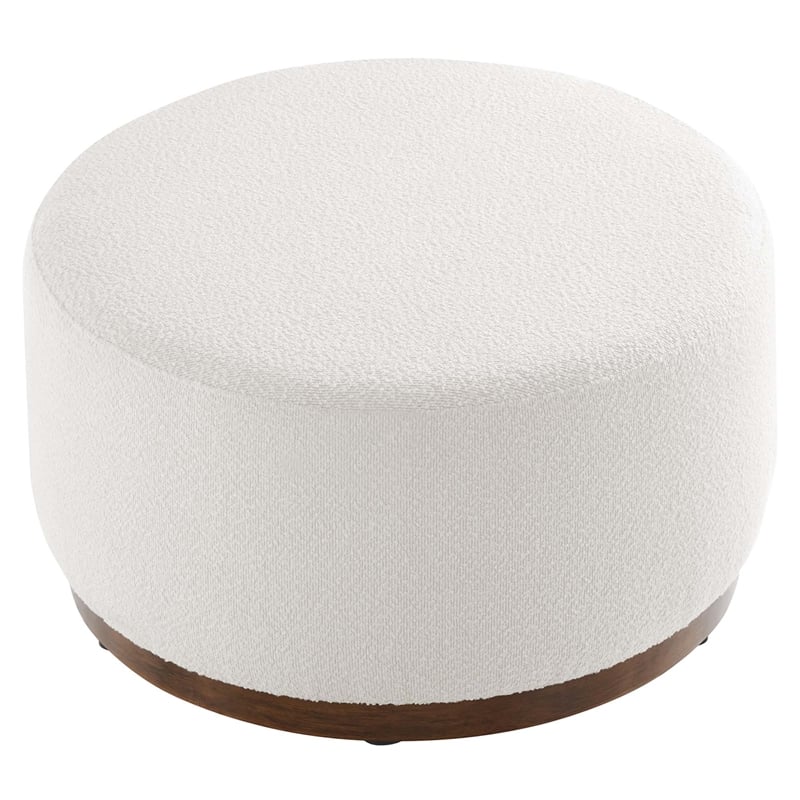 Modway Tilden Ottoman in Cloud White and Walnut