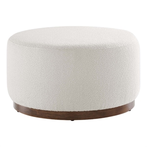 Modway Tilden Ottoman in Cloud White and Walnut