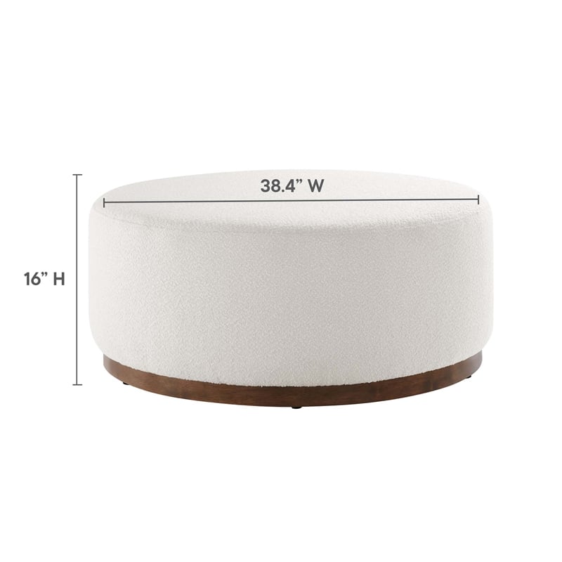 Modway Tilden Performance Velvet Upholstered Ottoman in Cloud Walnut