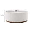 Modway Tilden Performance Velvet Upholstered Ottoman in Cloud Walnut