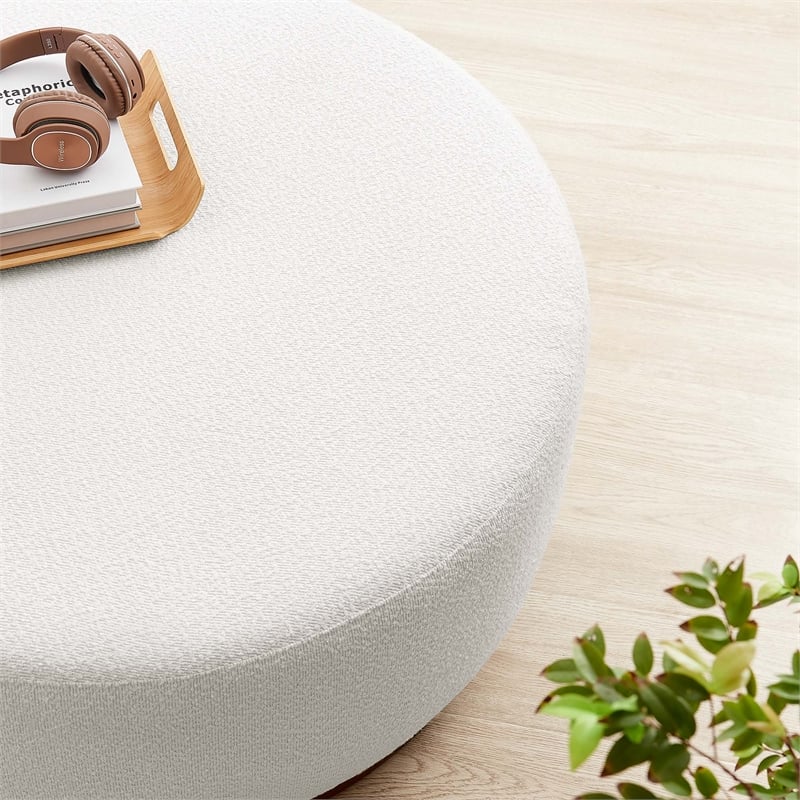 Modway Tilden Performance Velvet Upholstered Ottoman in Cloud Walnut