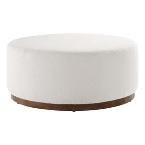 Modway Tilden Performance Velvet Upholstered Ottoman in Cloud Walnut
