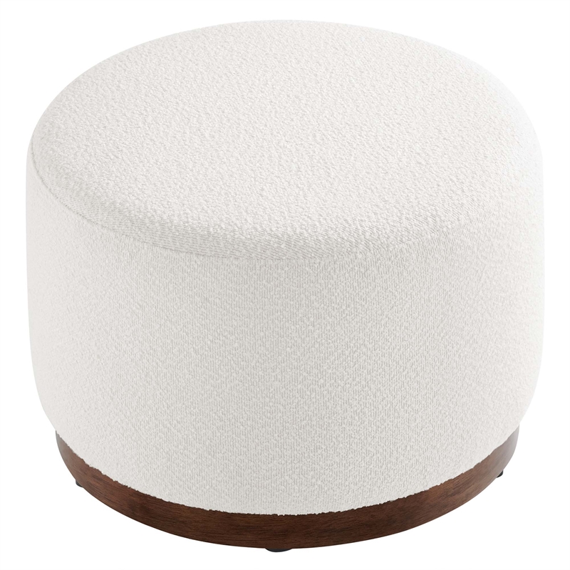 Modway Tilden Ottoman in Cloud White and Walnut