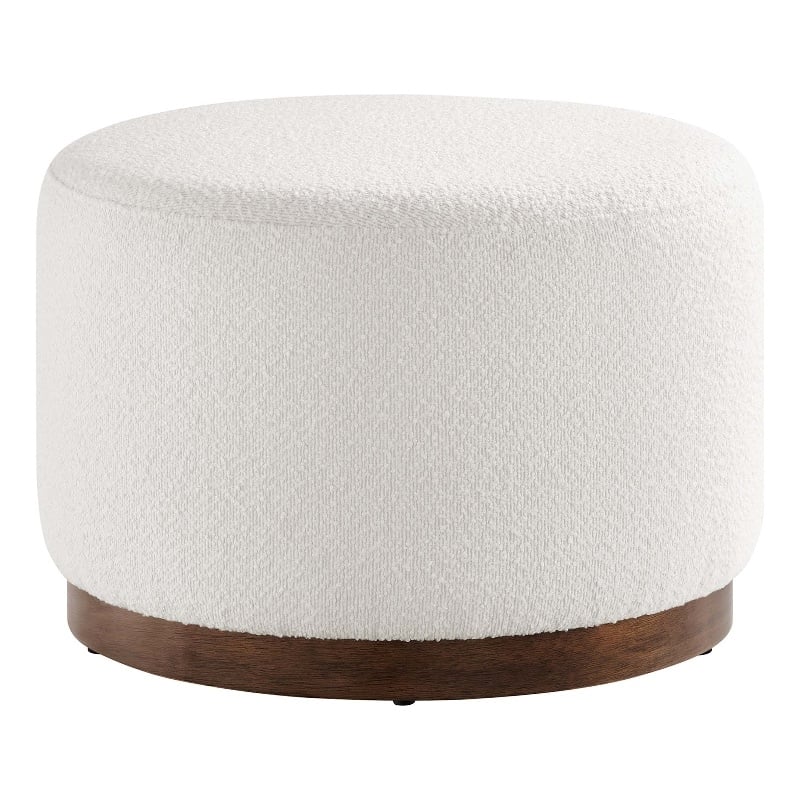 Modway Tilden Ottoman in Cloud White and Walnut