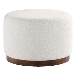 Modway Tilden Ottoman in Cloud White and Walnut
