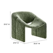 Modway Vivi Metal Frame and Chenille Upholstered Accent Chair in Basil