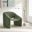 Modway Vivi Metal Frame and Chenille Upholstered Accent Chair in Basil