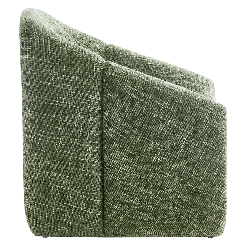 Modway Vivi Metal Frame and Chenille Upholstered Accent Chair in Basil