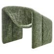 Modway Vivi Metal Frame and Chenille Upholstered Accent Chair in Basil