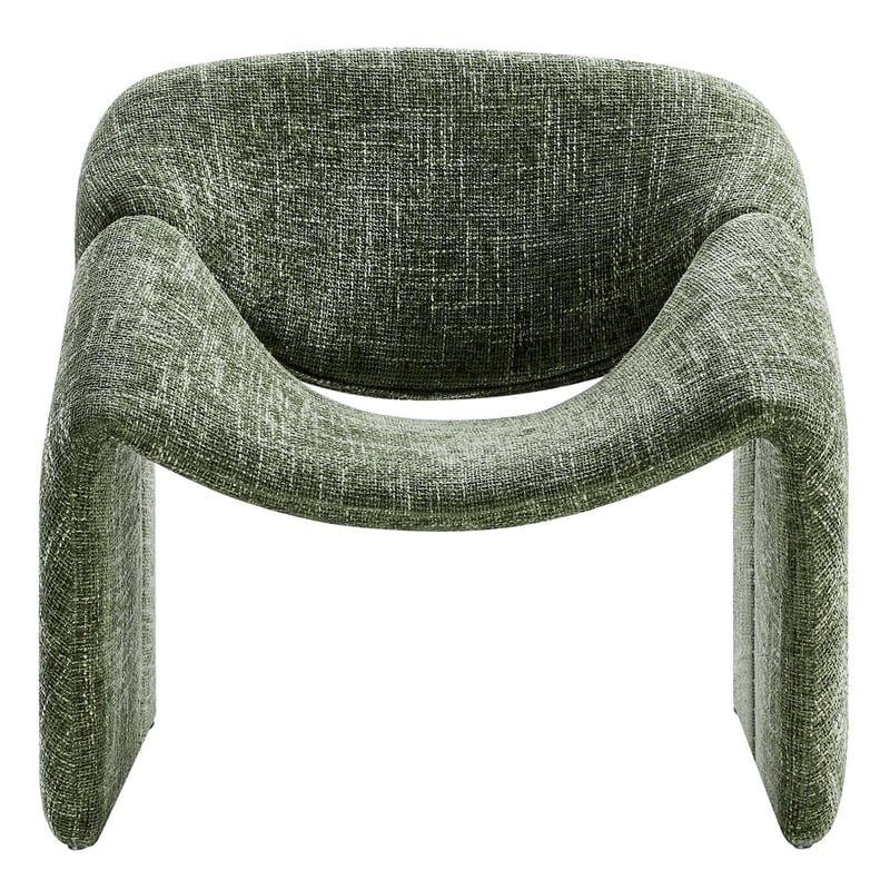 Modway Vivi Metal Frame and Chenille Upholstered Accent Chair in Basil