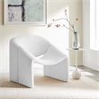 Modway Vivi Metal Frame and Chenille Upholstered Accent Chair in Frost