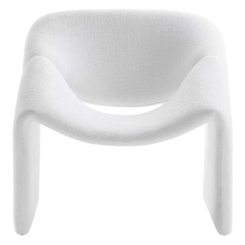 Modway Vivi Metal Frame and Chenille Upholstered Accent Chair in Frost