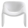 Modway Vivi Metal Frame and Chenille Upholstered Accent Chair in Frost