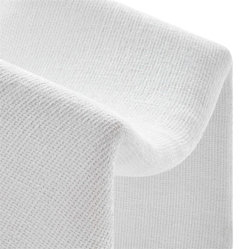 Modway Vivi Metal Frame and Chenille Upholstered Accent Chair in Frost
