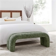 Modway Dax Solid Wood Frame and Chenille Upholstered Accent Bench in Basil