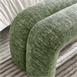 Modway Dax Solid Wood Frame and Chenille Upholstered Accent Bench in Basil