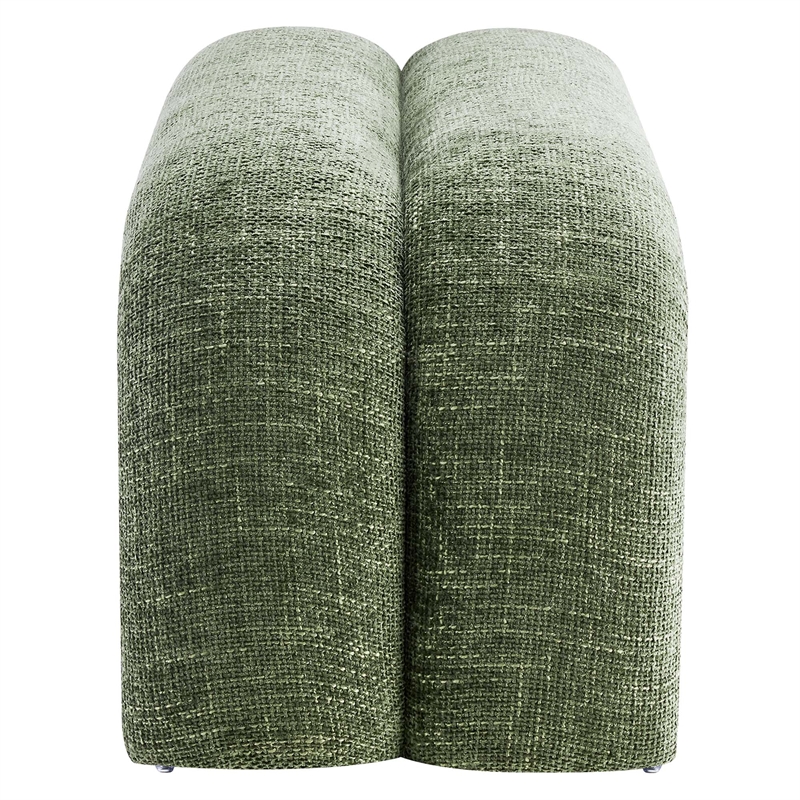 Modway Dax Solid Wood Frame and Chenille Upholstered Accent Bench in Basil