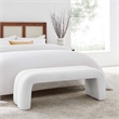 Modway Dax Solid Wood Frame and Chenille Upholstered Accent Bench in Frost