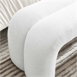 Modway Dax Solid Wood Frame and Chenille Upholstered Accent Bench in Frost