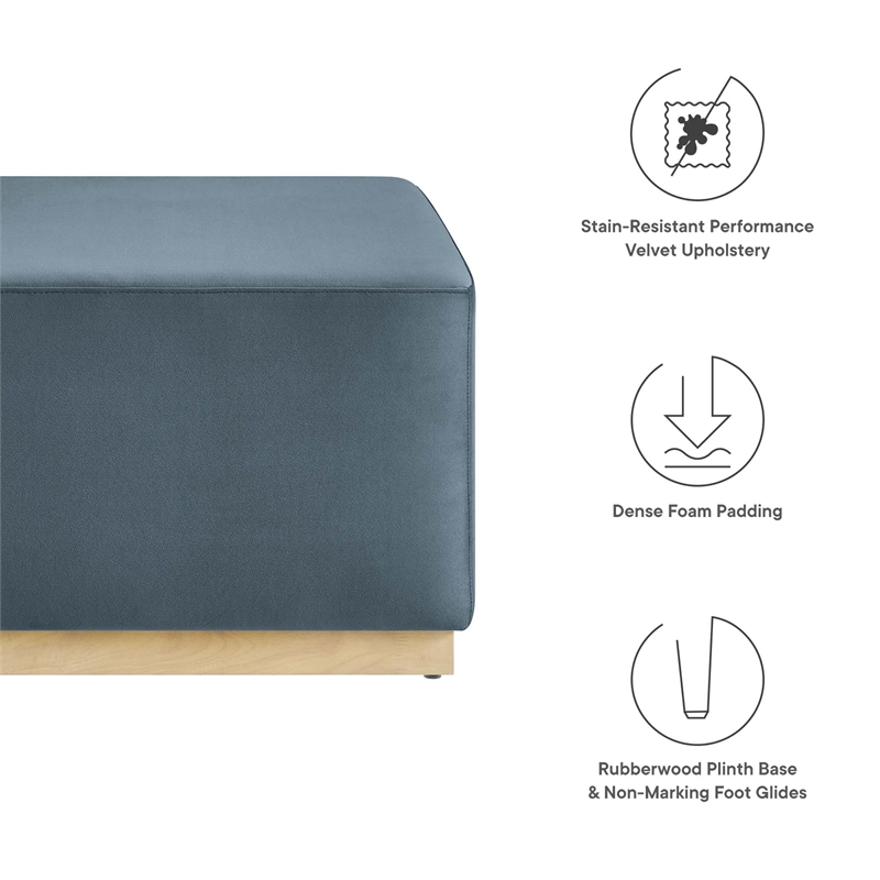 Tilden Ottoman in Cadet Blue Natural