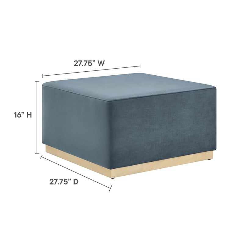 Tilden Ottoman in Cadet Blue Natural