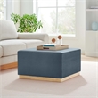 Tilden Ottoman in Cadet Blue Natural