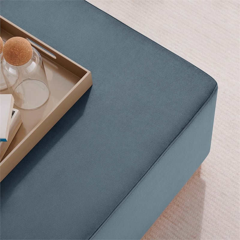 Tilden Ottoman in Cadet Blue Natural
