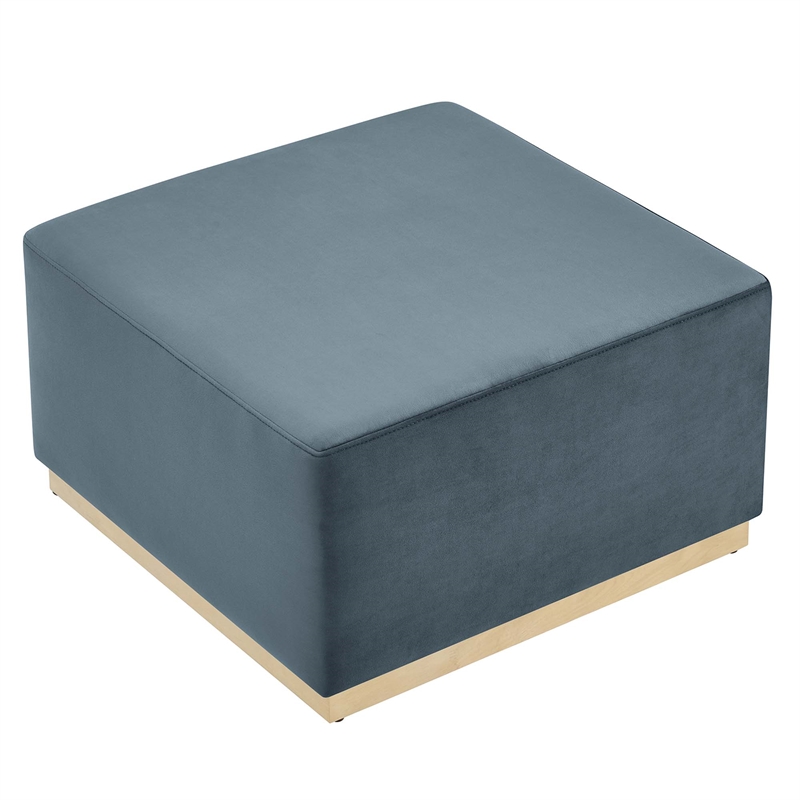 Tilden Ottoman in Cadet Blue Natural