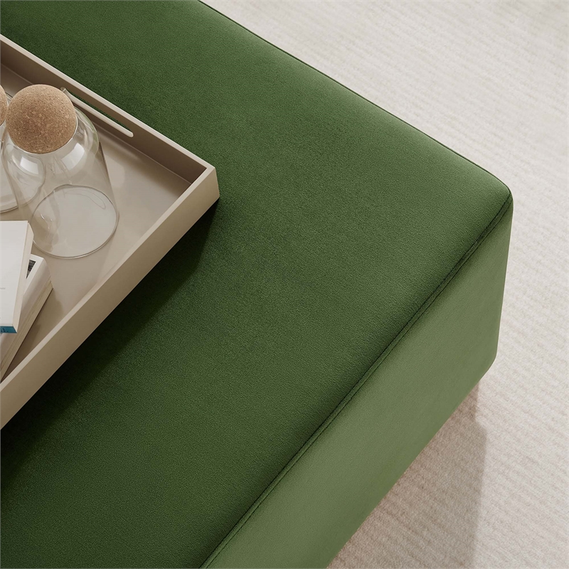 Tilden Ottoman in Moss Green Natural