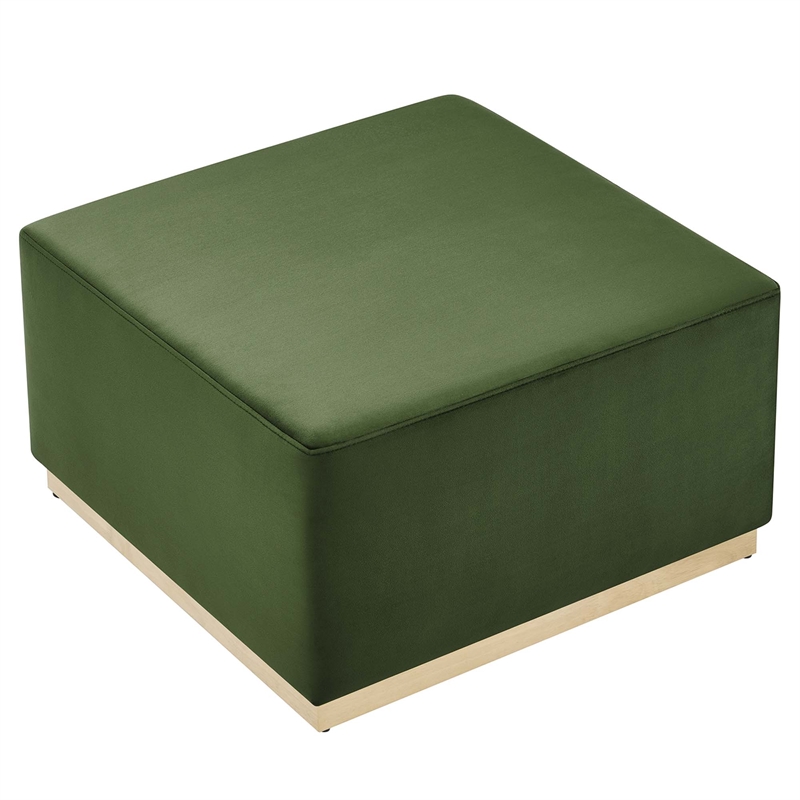 Tilden Ottoman in Moss Green Natural
