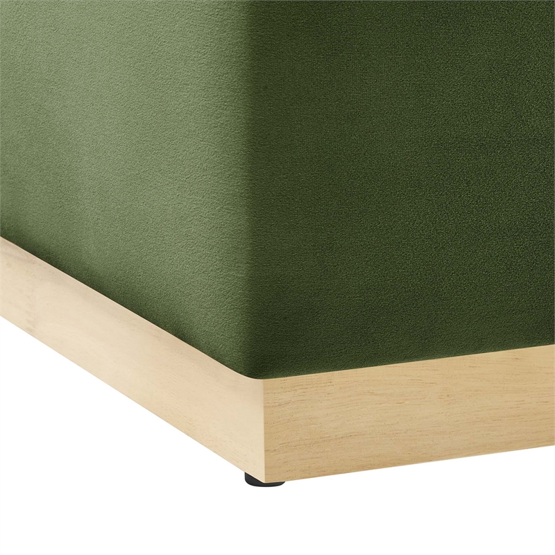 Tilden Ottoman in Moss Green Natural