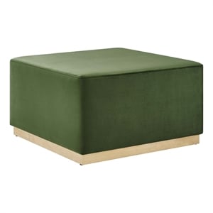 Tilden Ottoman in Moss Green Natural