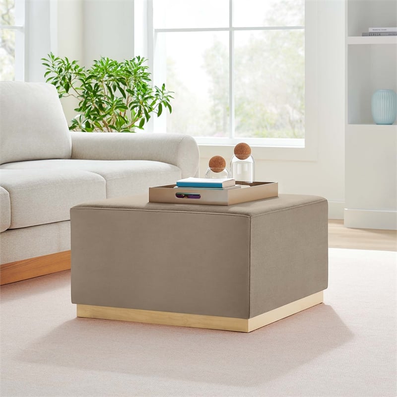 Tilden Ottoman in Taupe Natural