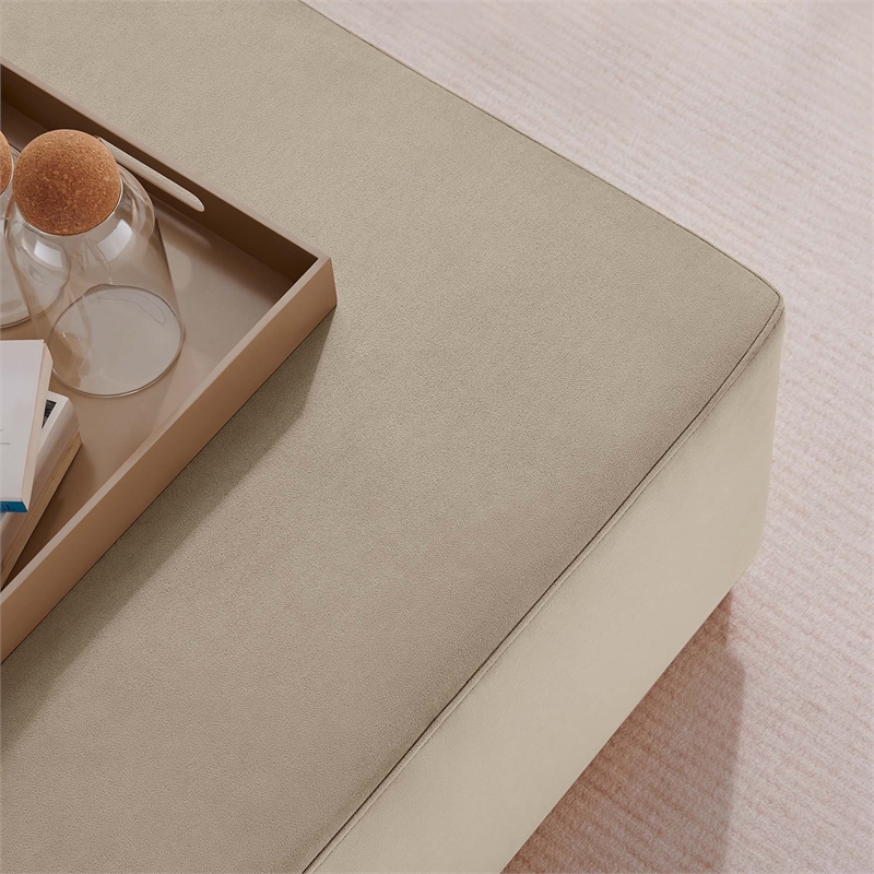 Tilden Ottoman in Taupe Natural