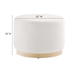 Modway Tilden Performance Velvet Upholstered Ottoman in Alabaster Natural
