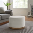 Modway Tilden Performance Velvet Upholstered Ottoman in Alabaster Natural