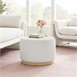 Modway Tilden Performance Velvet Upholstered Ottoman in Alabaster Natural