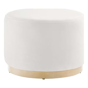 Modway Tilden Performance Velvet Upholstered Ottoman in Alabaster Natural