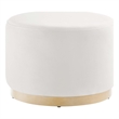 Modway Tilden Performance Velvet Upholstered Ottoman in Alabaster Natural