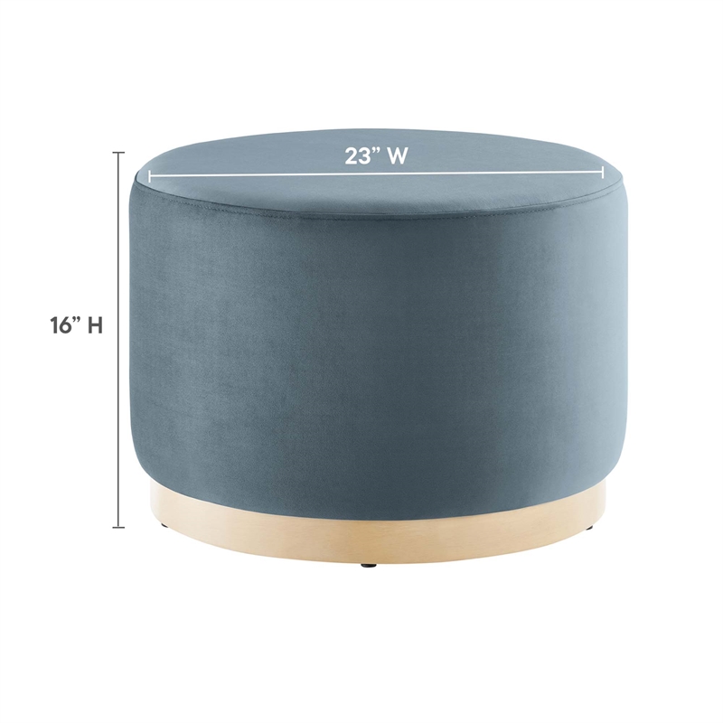 Tilden Ottoman in Cadet Blue Natural