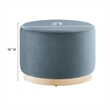 Tilden Ottoman in Cadet Blue Natural