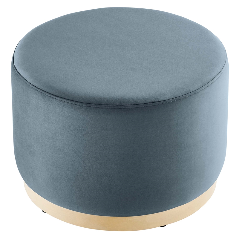 Tilden Ottoman in Cadet Blue Natural