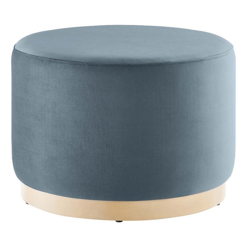 Tilden Ottoman in Cadet Blue Natural