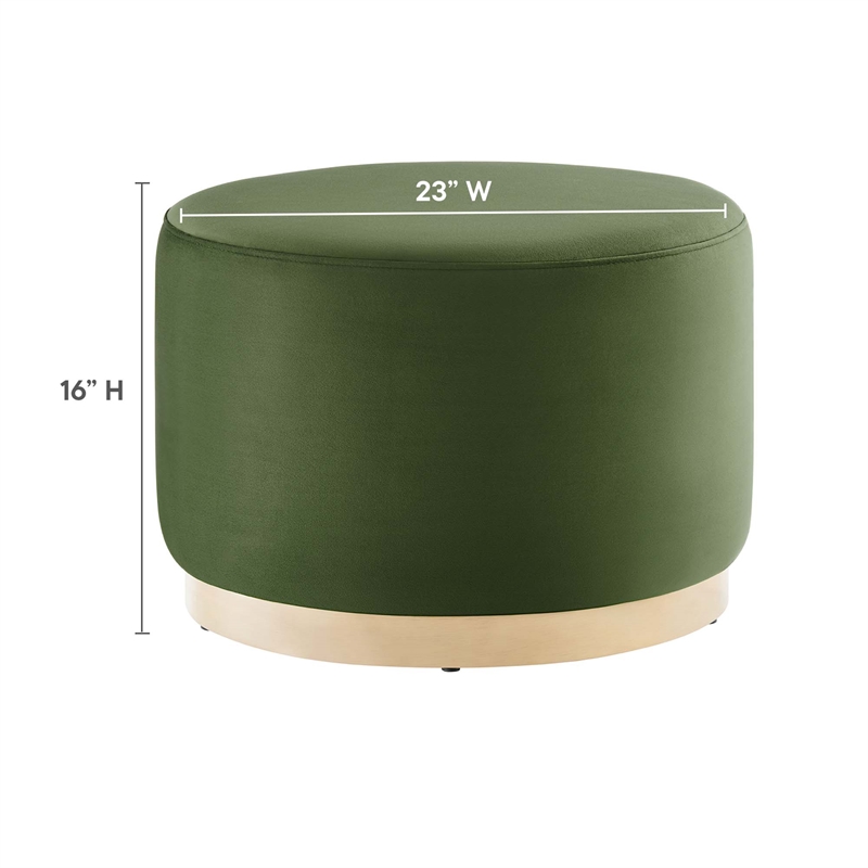 Tilden Ottoman in Moss Green Natural